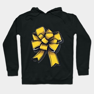 Vibrant Yellow Ribbon Illustration No. 650 Hoodie